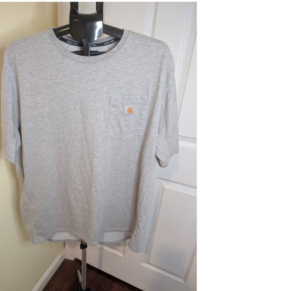 Carhartt Pocket T-Shirt‎ Mens XL Gray Force Relaxed Fit Short Sleeve